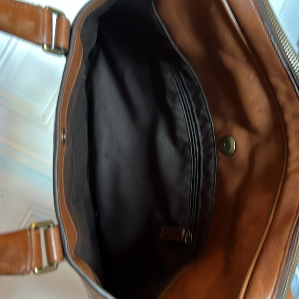 Coach Cognac Brown Leather Computer Bag Briefcase